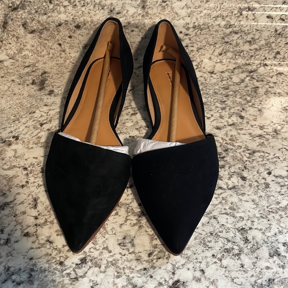 J Crew Factory Black Zoe suede d'Orsay flats VARIOUS SIZES F5310 - Picture 3 of 6